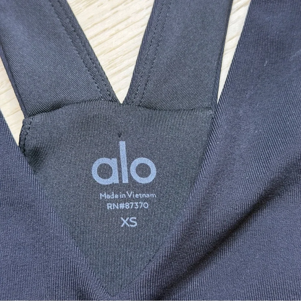 Alo Black Real Tank Athletic Bra